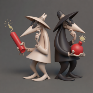 Spy vs. Spy Collectible Figure: The Endless Black & White War in 3D Art