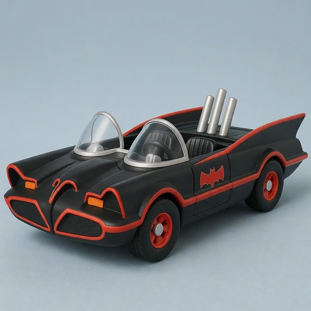 Batmóvel Clássico Compatível com Figuras Kinder Ovo